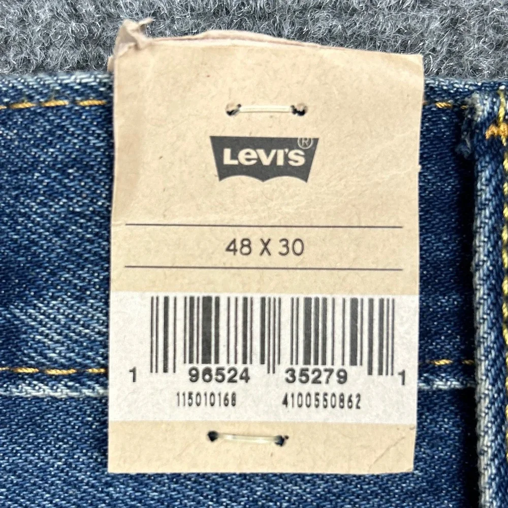 Levi's 501 Jeans Mens 48x30 Blue Distressed 150th Anniversary Button Fly Denim